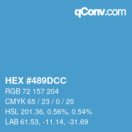 Color code: HEX #489DCC | qconv.com