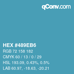 カラーコード: HEX #489EB6 | qconv.com