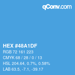 Color code: HEX #48A1DF | qconv.com