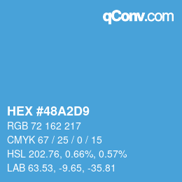 Color code: HEX #48A2D9 | qconv.com