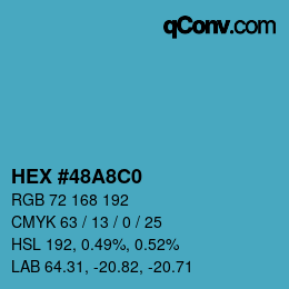 Farbcode: HEX #48A8C0 | qconv.com