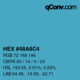 Color code: HEX #48A8C4 | qconv.com