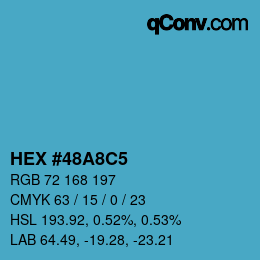Color code: HEX #48A8C5 | qconv.com