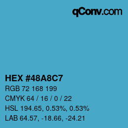 Color code: HEX #48A8C7 | qconv.com