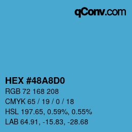 カラーコード: HEX #48A8D0 | qconv.com
