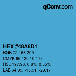 颜色代码: HEX #48A8D1 | qconv.com