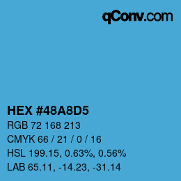 Color code: HEX #48A8D5 | qconv.com