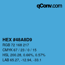 カラーコード: HEX #48A8D9 | qconv.com