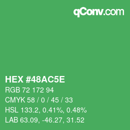 Farbcode: HEX #48AC5E | qconv.com