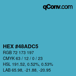 Color code: HEX #48ADC5 | qconv.com