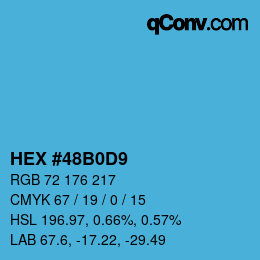 Color code: HEX #48B0D9 | qconv.com
