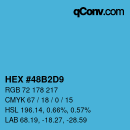 Color code: HEX #48B2D9 | qconv.com