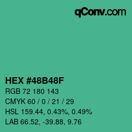 Color code: HEX #48B48F | qconv.com