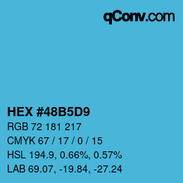 Color code: HEX #48B5D9 | qconv.com