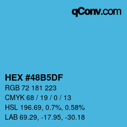 Color code: HEX #48B5DF | qconv.com
