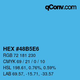颜色代码: HEX #48B5E6 | qconv.com