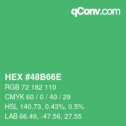 カラーコード: HEX #48B66E | qconv.com