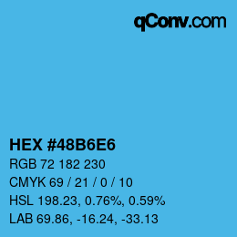 Color code: HEX #48B6E6 | qconv.com