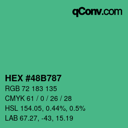 Color code: HEX #48B787 | qconv.com