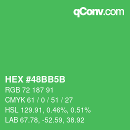 Color code: HEX #48BB5B | qconv.com