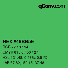 Farbcode: HEX #48BB5E | qconv.com