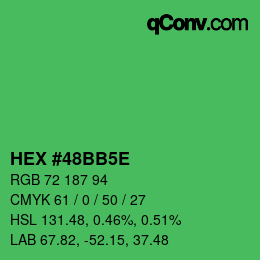 Color code: HEX #48BB5E | qconv.com