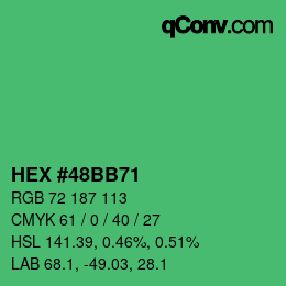 Farbcode: HEX #48BB71 | qconv.com