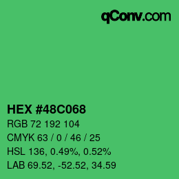 Color code: HEX #48C068 | qconv.com