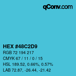 Color code: HEX #48C2D9 | qconv.com