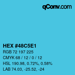 Color code: HEX #48C5E1 | qconv.com