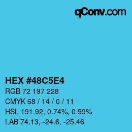 Color code: HEX #48C5E4 | qconv.com