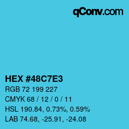 Color code: HEX #48C7E3 | qconv.com