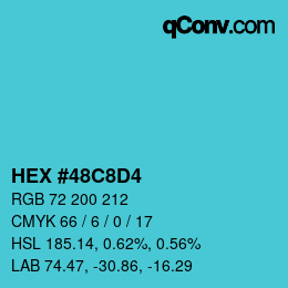 Color code: HEX #48C8D4 | qconv.com