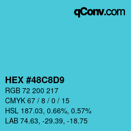 Color code: HEX #48C8D9 | qconv.com