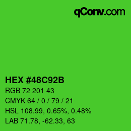 カラーコード: HEX #48C92B | qconv.com