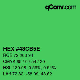 Código de color: HEX #48CB5E | qconv.com