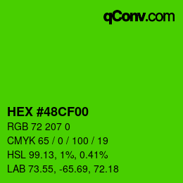 Color code: HEX #48CF00 | qconv.com