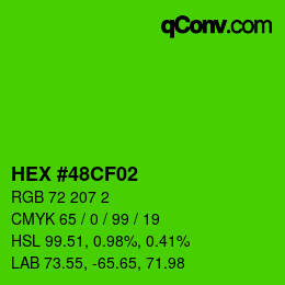 Color code: HEX #48CF02 | qconv.com
