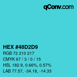 Color code: HEX #48D2D9 | qconv.com