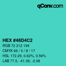 Color code: HEX #48D4C2 | qconv.com