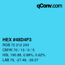 Color code: HEX #48D4F3 | qconv.com