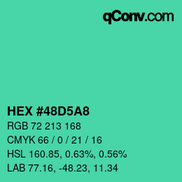 Color code: HEX #48D5A8 | qconv.com