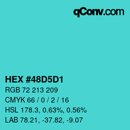 颜色代码: HEX #48D5D1 | qconv.com