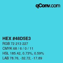 Color code: HEX #48D5E3 | qconv.com