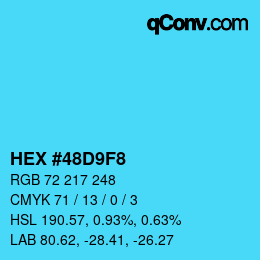 Color code: HEX #48D9F8 | qconv.com