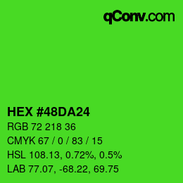 カラーコード: HEX #48DA24 | qconv.com
