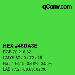 Color code: HEX #48DA3E | qconv.com