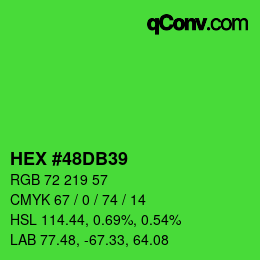 カラーコード: HEX #48DB39 | qconv.com