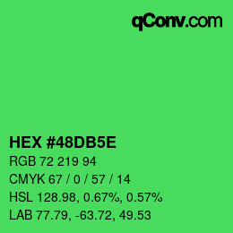 Farbcode: HEX #48DB5E | qconv.com