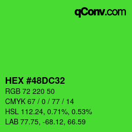 カラーコード: HEX #48DC32 | qconv.com